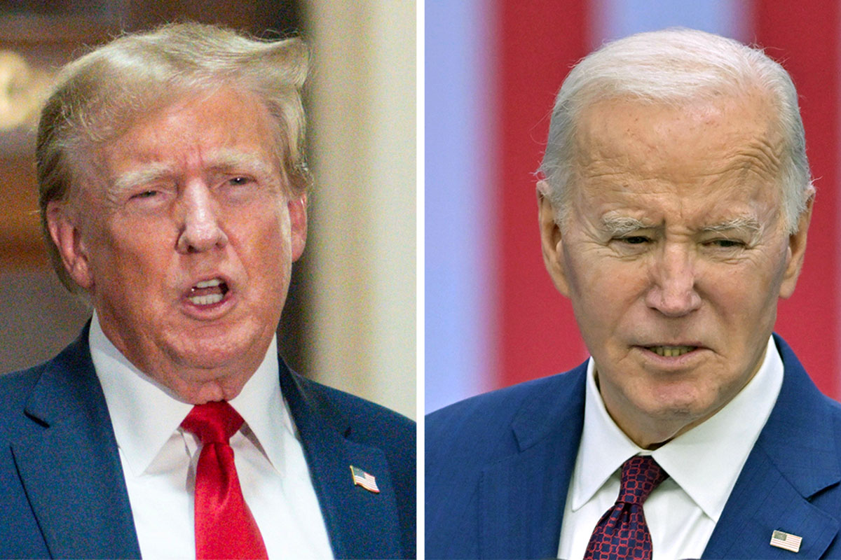 Diese beiden Fotos zeigen den ehemaligen Präsidenten Donald Trump, links, und Präsident Joe Biden, rechts. Der Bildgenerator Midjourney gab am 13. März 2024 bekannt, dass er seine Nutzer ab sofort daran hindert, Fotos von Joe Biden oder Donald Trump im Vorfeld der bevorstehenden Präsidentschaftswahlen zu erstellen. Fotos: Keystone-SDA/AP Photo