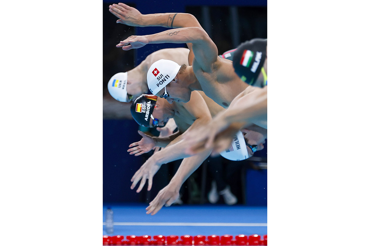 621697597 - Noè Ponti startet am 30. Juli 2024 an den Schwimm-Wettbewerben der Olympischen Sommerspiele 2024 in Paris über 200 m Delfin in der La Defense Arena. Trotz Egalisierung des Schweizer Rekords verpasst der Tessiner im Final einen Tag später eine Medaille und muss sich mit dem 5. Rang zufrieden geben. Foto: KEYSTONE/ Patrick B. Krämer 621697597 - Noè Ponti startet am 30. Juli 2024 an den Schwimm-Wettbewerben der Olympischen Sommerspiele 2024 in Paris über 200 m Delfin in der La Defense Arena. Trotz Egalisierung des Schweizer Rekords verpasst der Tessiner im Final einen Tag später eine Medaille und muss sich mit dem 5. Rang zufrieden geben. Foto: KEYSTONE/ Patrick B. Krämer