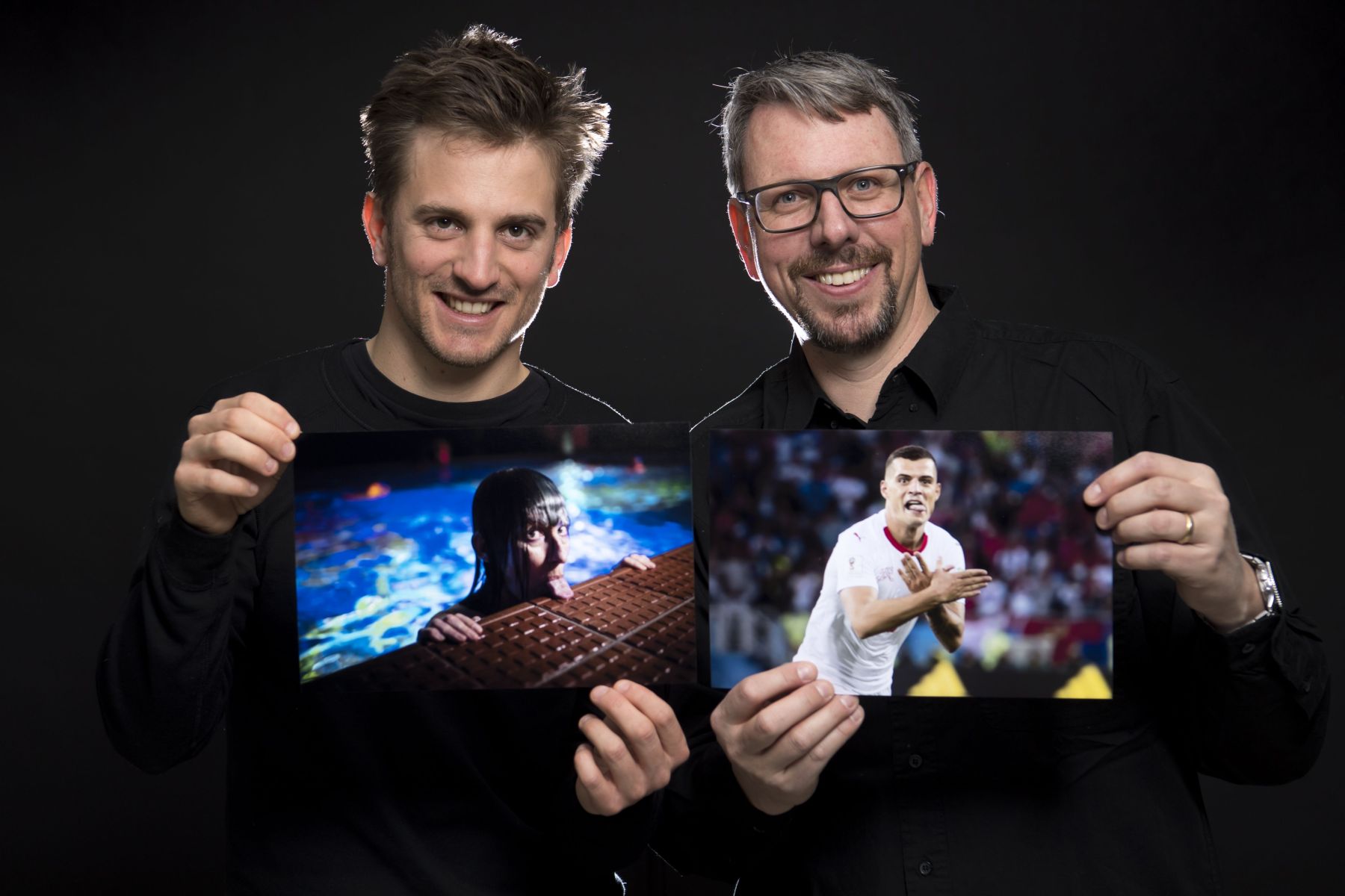 Keystone-SDA / Jean-Christophe Bott – Die Keystone-SDA Fotografen Anthony Anex, links, und Laurent Gilliéron, rechts.