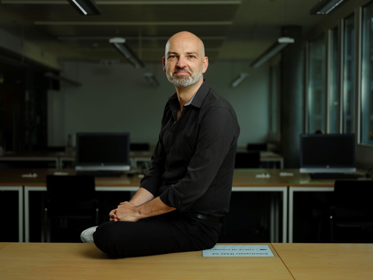 Mike Schäfer, Professore di comunicazione scientifica presso l’Università di Zurigo, 1° luglio 2021 - Foto:  Keysone-ATS / Christian Beutler 