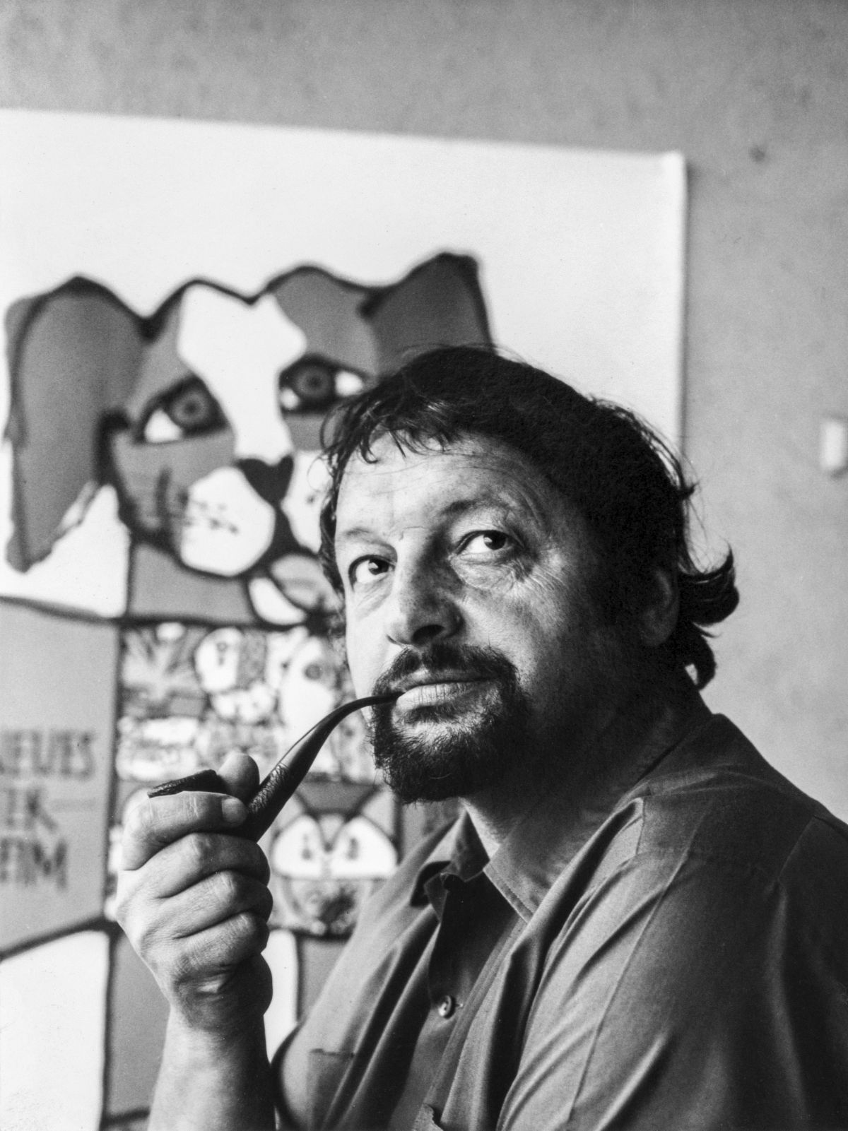 Celestino Piatti nel suo studio a Basilea,1972 (Foto: KEYSTONE/ Archivio Celestino Piatti / Ursula Piatti)