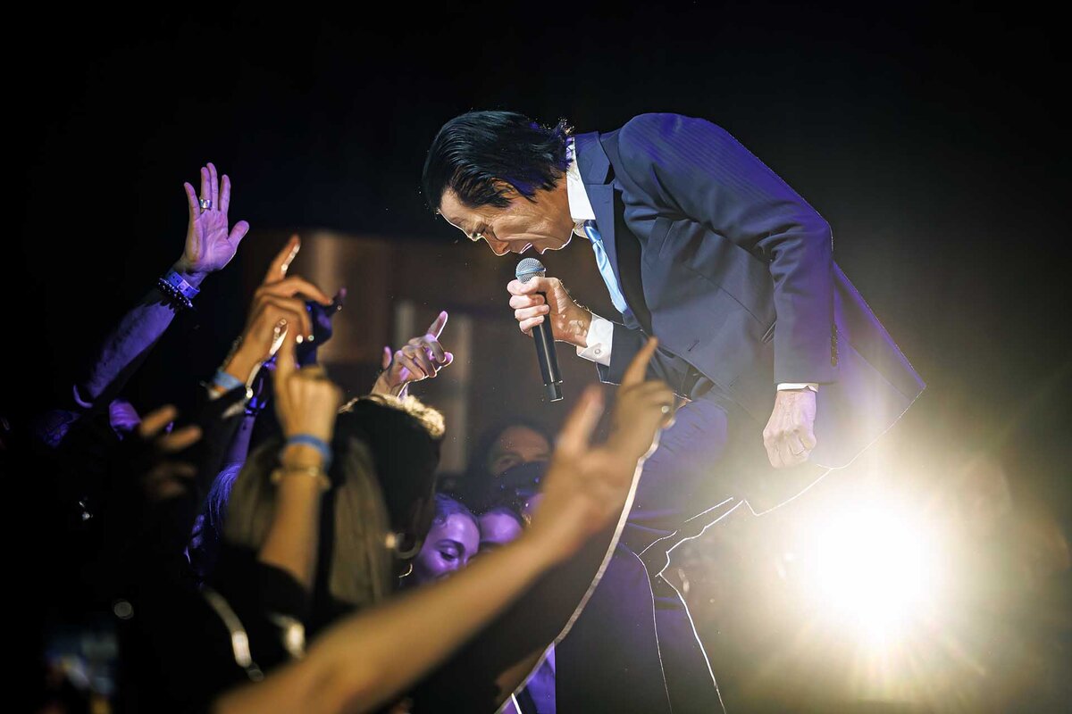 Australian singer-songwriter Nick Cave and The Bad Seeds performs on the Auditorium Stravinski stage during the 60th Montreux Jazz Festival (MJF), in Montreux, Switzerland