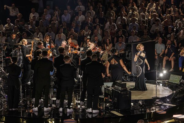 British singer-songwriter Raye performs on the Stravinski stage on the opening night of the 60th Montreux Jazz Festival (MJF), in Montreux.