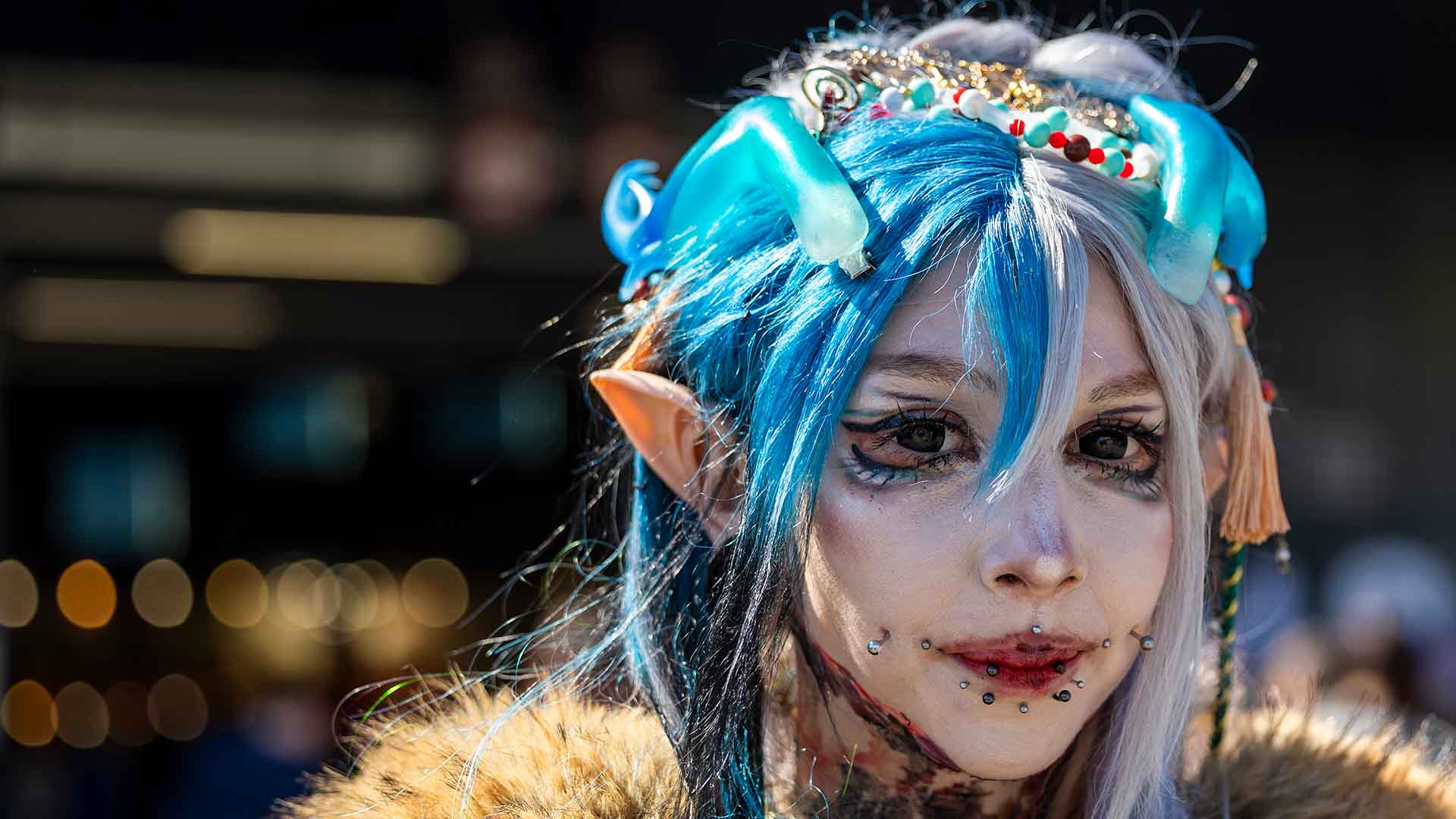 A visitor dressed as manga character is pictured during the 20th edition Polymanga, at Beaulieu in Lausanne, Switzerland, Saturday, April 4, 2026. Polymanga is a biggest Swiss comics and manga culture happening featuring Manga comics, videos, games and Japanese culture.